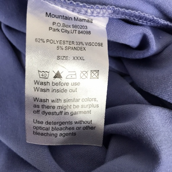 NWT Mountain Mamas essential v-neck tunic periwinkle 3/4 sleeves size XXXL - Picture 8 of 9